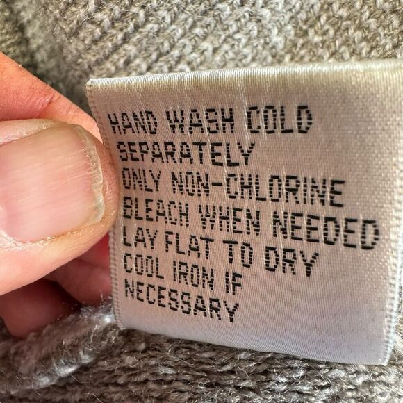 Jamie Gries Cozy Chic Collection Cardigan Turtleneck L Taupe Floral Sweater - Picture 7 of 9